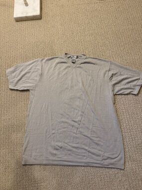 Men's V-Neck Polo in Light Gray by Unknown Brand